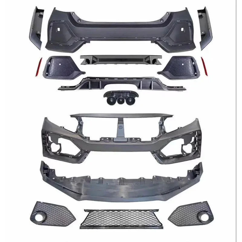 

For Honda C-iv-ic Type R ABS Material Side Skirts Auto Parts Accessories Front and Rear Bumper Grille