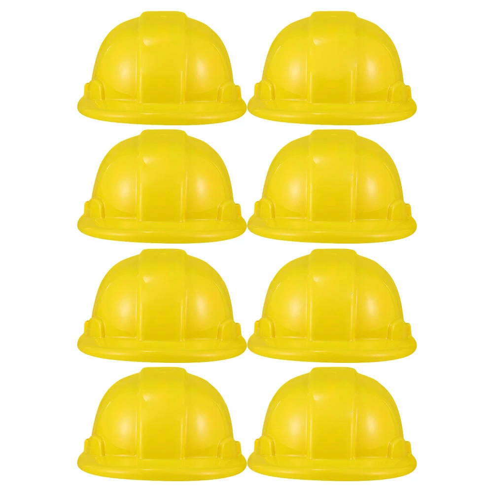 8 stuks bouw rollenspel helmen kinderen helder geel harde hoeden gebouw aankleden feestartikelen caps bouw hoed speelgoed