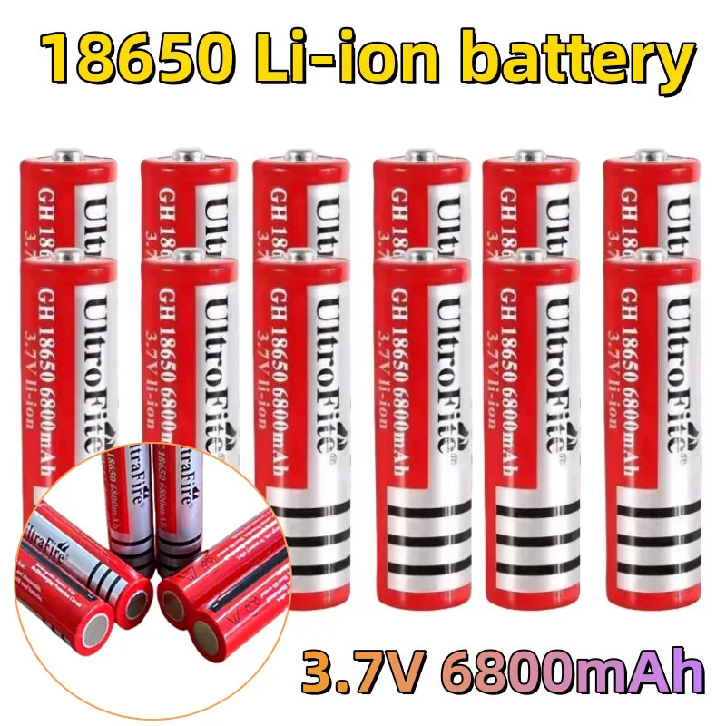 

3.7V 6800mAh Rechargeable 18650 Lithium Battery For Led Flashlight Battery Litio Battery