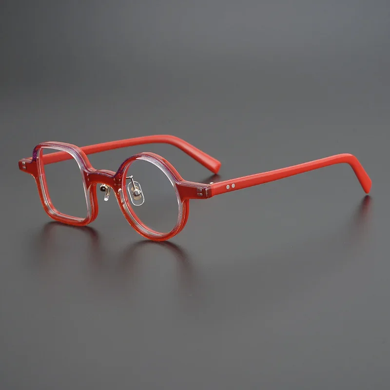 Color Glasses Frame for Men and Women, A Round Personality, Antique Face with Myopia and Blue Light Discoloration Prevention.