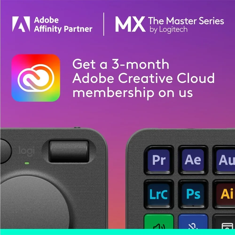 الأثاث الخارجي - وحدة التحكم الإبداعية MX - 9 مفاتيح LCD قابلة للتخصيص، قرص التحكم لتصميم الرسومات، تحرير الفيديو، التحكم في Adobe،