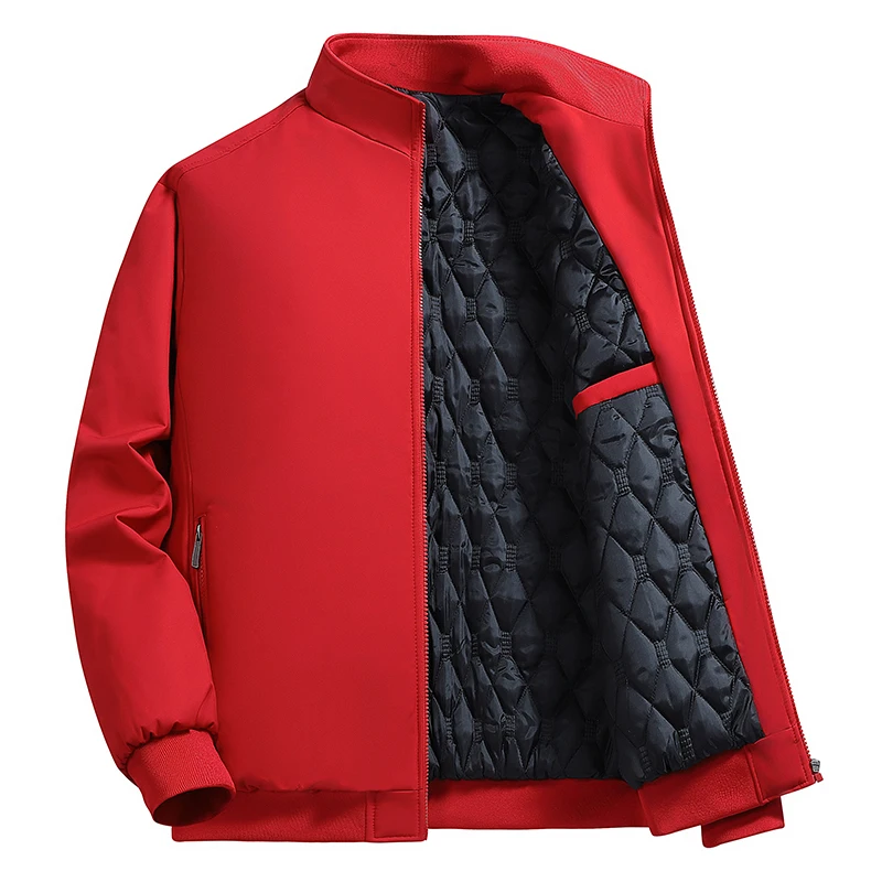 Cycling Jacket Winter Casual Fashionable Sporty Thick Coat for Middle-aged Elderly People Stand-up Collar Top for Spring Autumn