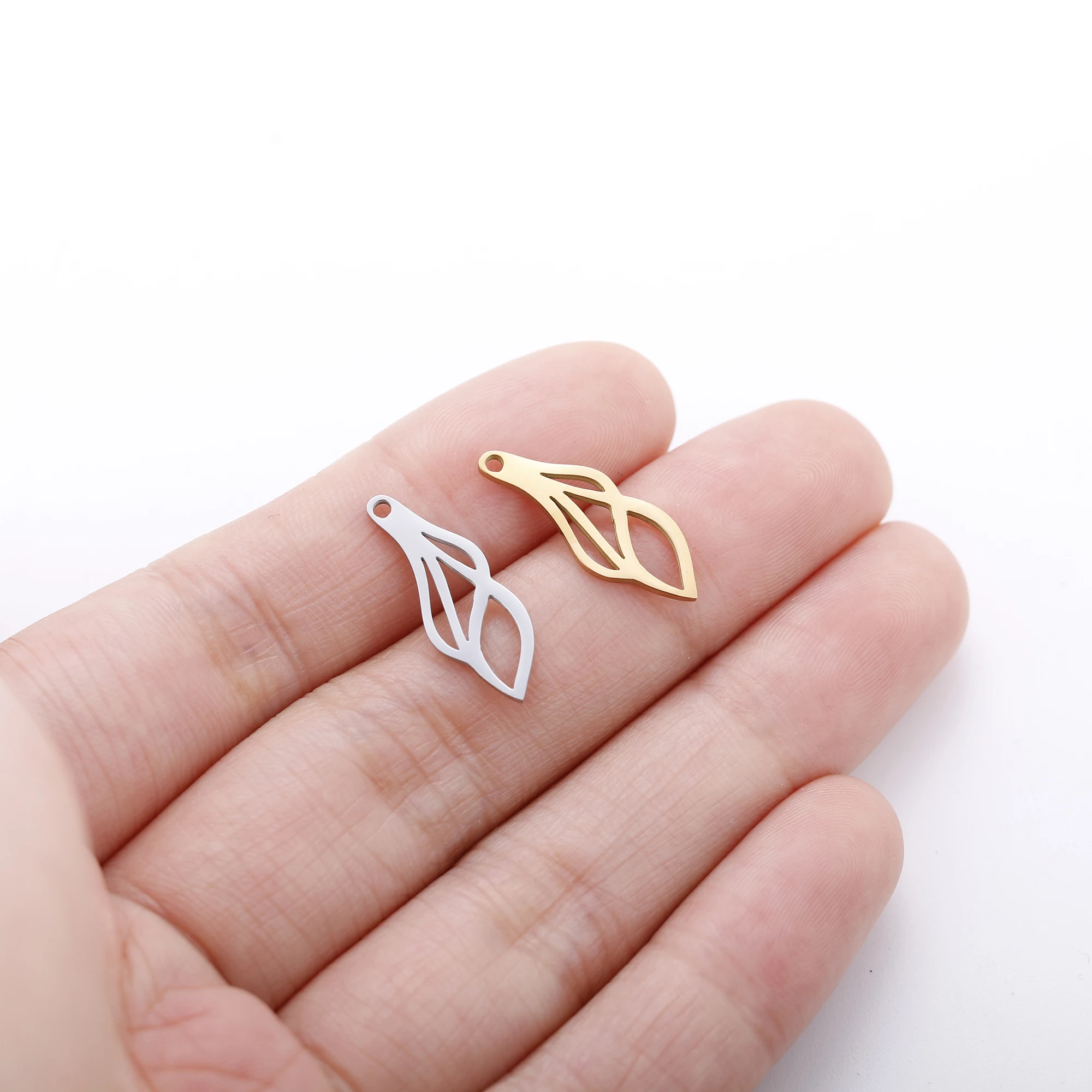 5 stücke Edelstahl Geometrie Charms Baum Blatt & Feder & Schmetterling Anhänger Für Die Herstellung Von Ohrringen DIY Schmuck Zubehör Großhandel – Detail 20