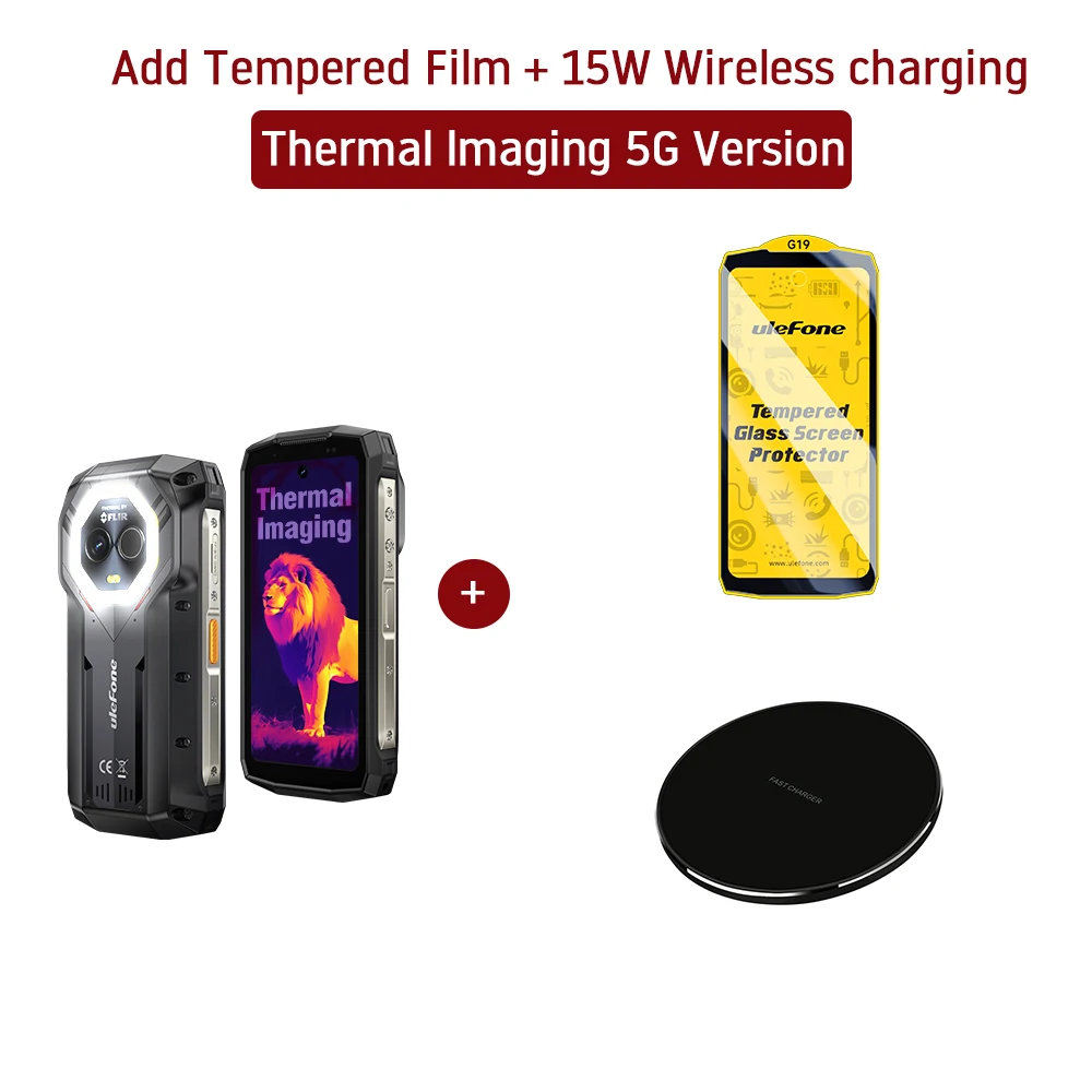 Ulefone Armor Mini 20T Pro 5G 4,7-inch display Robuuste telefoon LED-licht Android 14 Smartphone 6200mAh 16GB + 256GB 33W