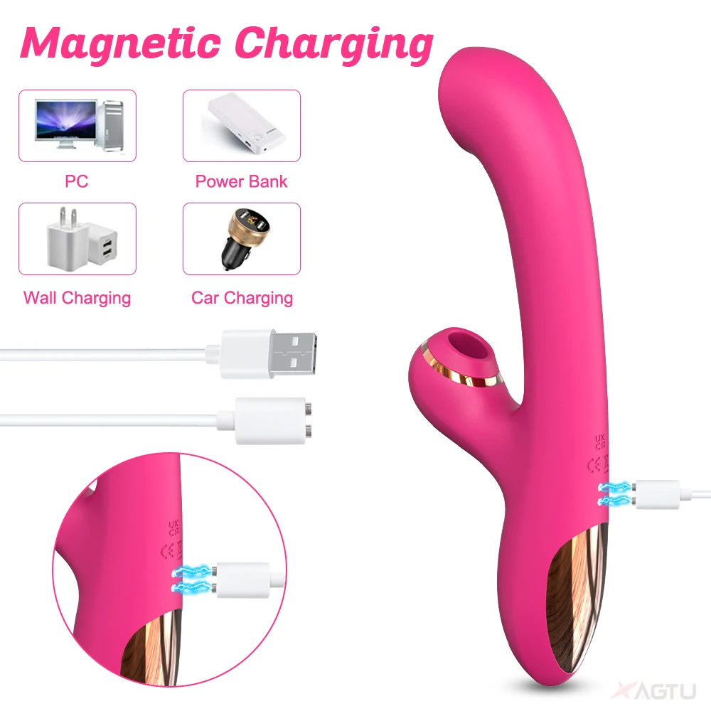 2 in 1 Rotating Sucking Dildo Vibrator for Women Clitoris Sucker Nipple Stimulator Vaginal Massager Female Sex Toys for Adults