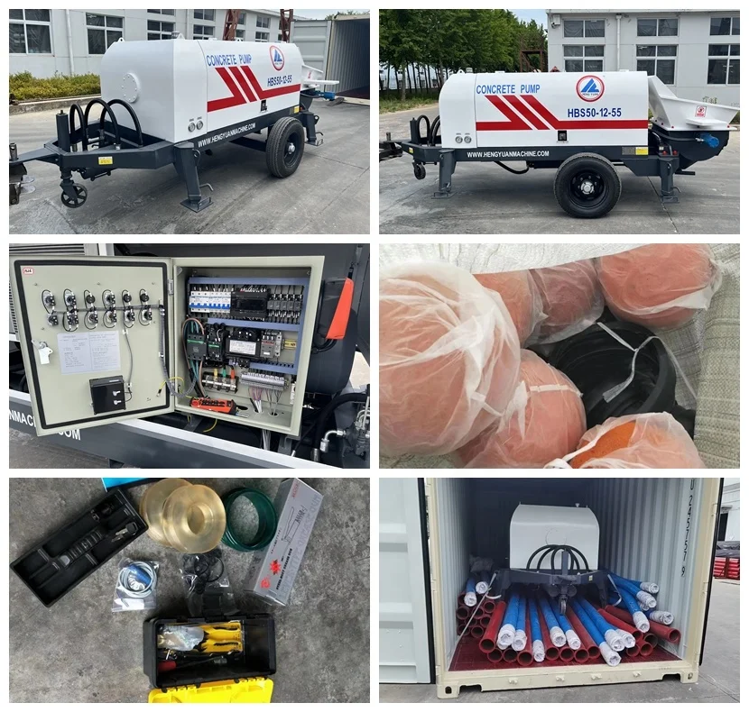 مضخة خرسانة ديزل متنقلة مضخة خرسانة 3200x1480x1600 مللي متر البعد سهلة الحركة بناء صغير أعمال الأساس المنزلي