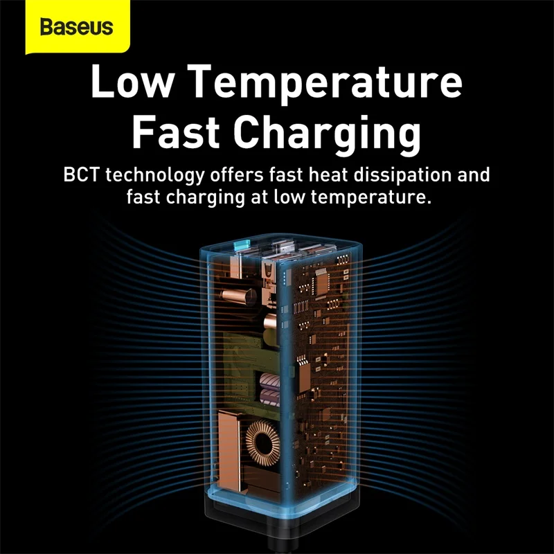 Baseus 100W 65W Desktop GaN Charger Quick Charge QC 4.0 3.0 PD USB Type C Fast Charging Charger For MacBook Pro iPhone Laptop