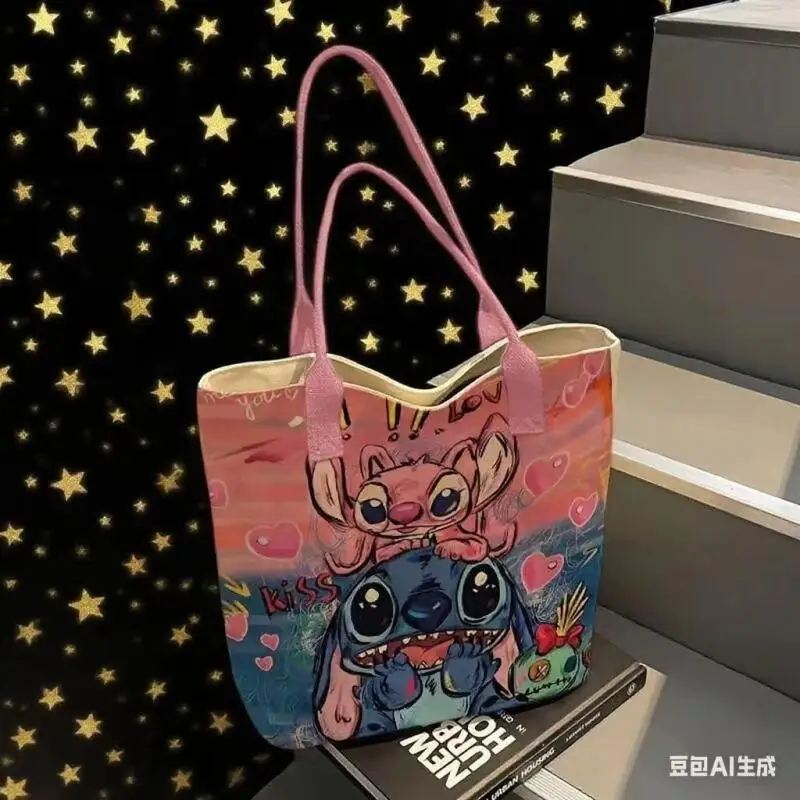 Anime lilo e ponto bolsa de ombro ponto padrão bolsa de ombro senhoras sacolas coringa unissex sacos commuter bolsa presentes