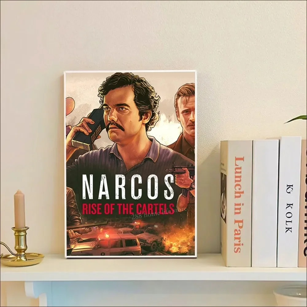 Narcos TV Series Pablo Escobar  Poster Classic Anime Poster Fancy Wall Sticker for Living Room Bar  Decor Art Wall Stickers