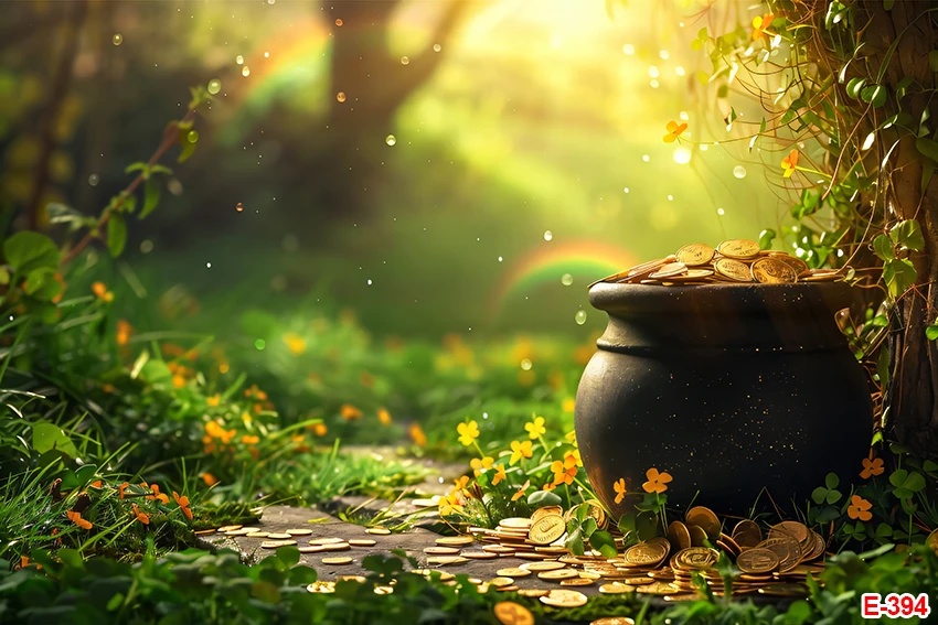 Happy St.Patrick's Day Backdrop Lucky Green Shamrock Photography Background Saint Patrick's Day Party Decorations for Irish