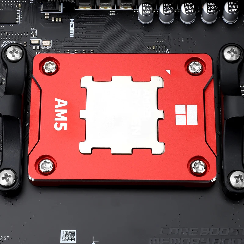 Thermalright AMD-ASF สีแดง AM5 CPU ความปลอดภัยยึดกรอบอะลูมินัมอัลลอย + แผ่นรองป้องกันความร้อนด้วย TF7 1G