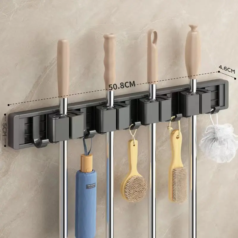 Mop and Broom Organizer Mop Holder Rack Mop Holder Wall Mounted Strong Broom Mop Holder Self Organizers Hang Broom