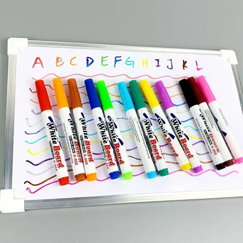 12สีเครื่องหมายไวท์บอร์ด Erasable สีสันปากกามาร์คเกอร์ของเหลวชอล์กปากกาสำหรับสำนักงานโรงเรียนไวท์บอร์ด Chalkboard