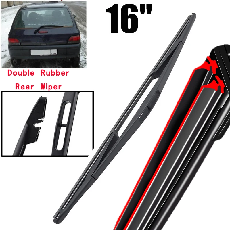 

Car Wiper 16" Rear Wiper Blade For Renault Clio MK1 1994 - 1998 Windshield Windscreen Clean Tailgate Window Car Rain Brush