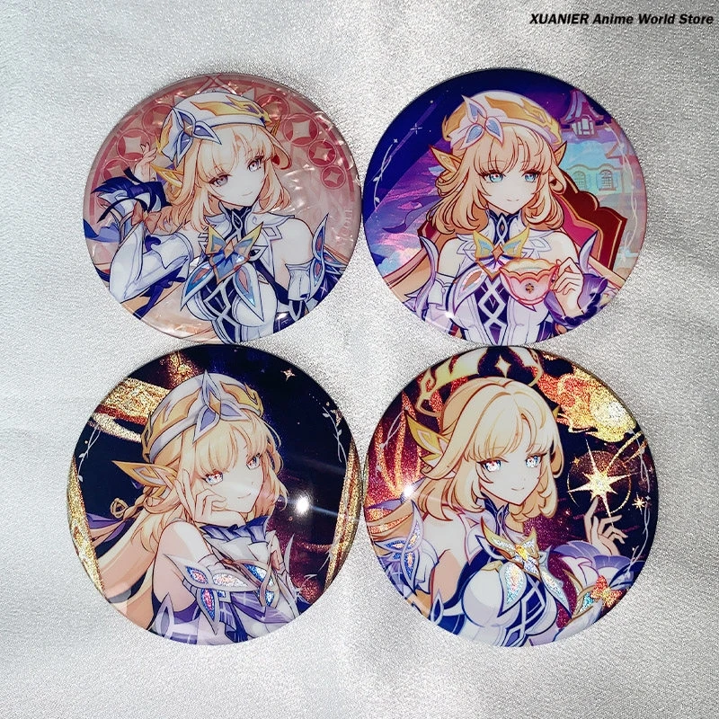 Nicole Reeyn Genshin Impact Doppelblitz-Reflektor-Lichtabzeichen Brosche Pin Anime Blechabzeichen Geburtstagsgeschenk Anhänger