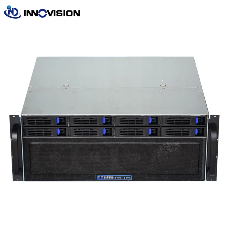 Compact 4U Server chassis, 400mm depth 8 hot - swappable hard drive bays support max EATX motherboard 4u case