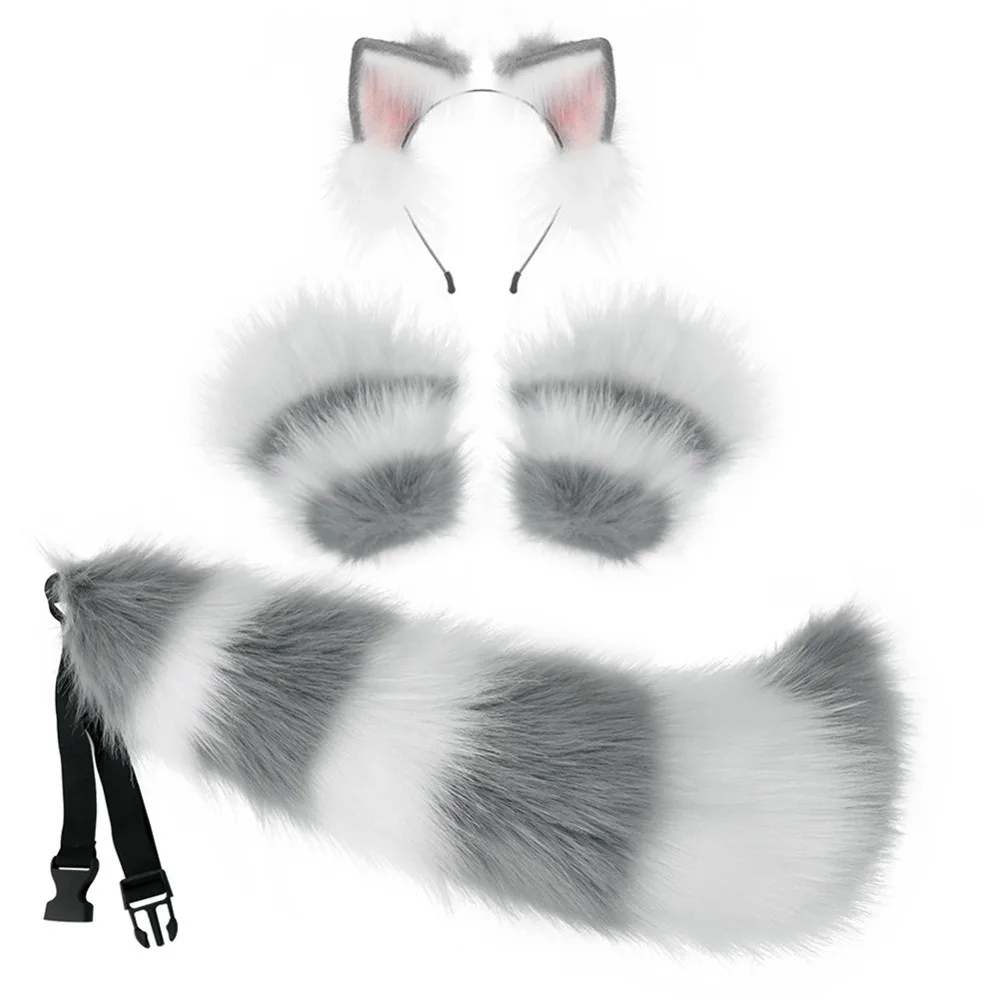 Beast Ear Headband Cosplay Comic Show Halloween Decoration Comic Show Props Fox Ear Tail Suit Fit For Anime Zones Decor 5