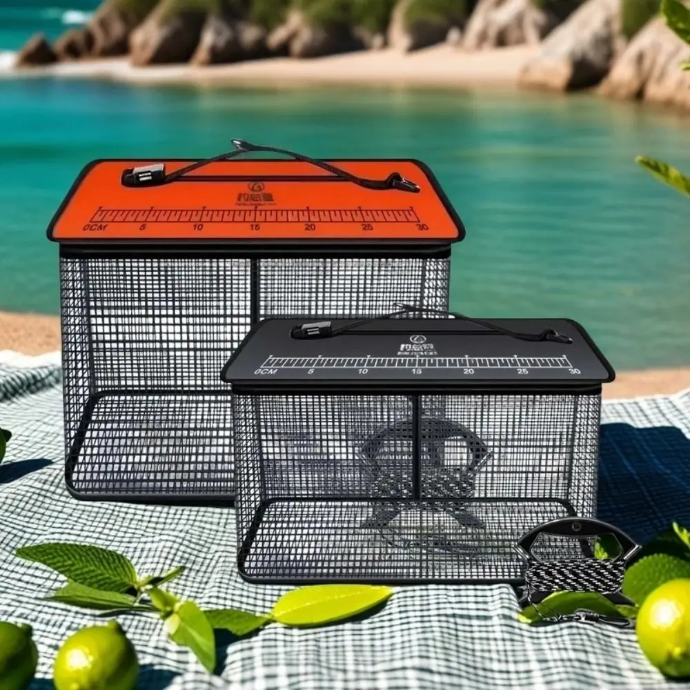

Fish Net Bag Floating Fish Basket Quick-drying Large Capacity Foldable Fish Cage 19L/47L Mesh Foldable Fishing Net