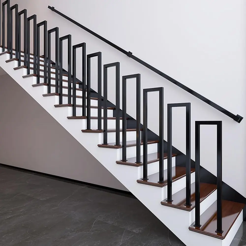 Industrial Iron Hand Railing, Wall Support Handle, Non-Slip & Rust-Resistant for Indoor Stairs and Outdoor Decks