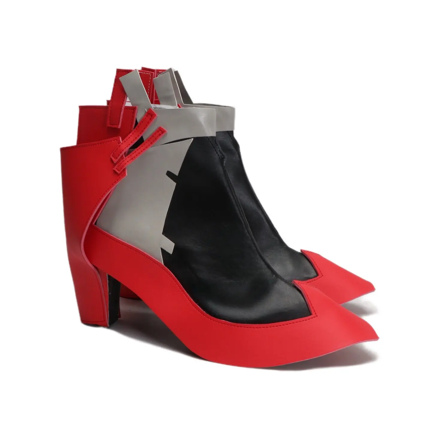 

Anime Azur Lane IJN Kawakaze‌ Cosplay Shoes Red High Heels Short PU Leather Boots For Halloween Carnival