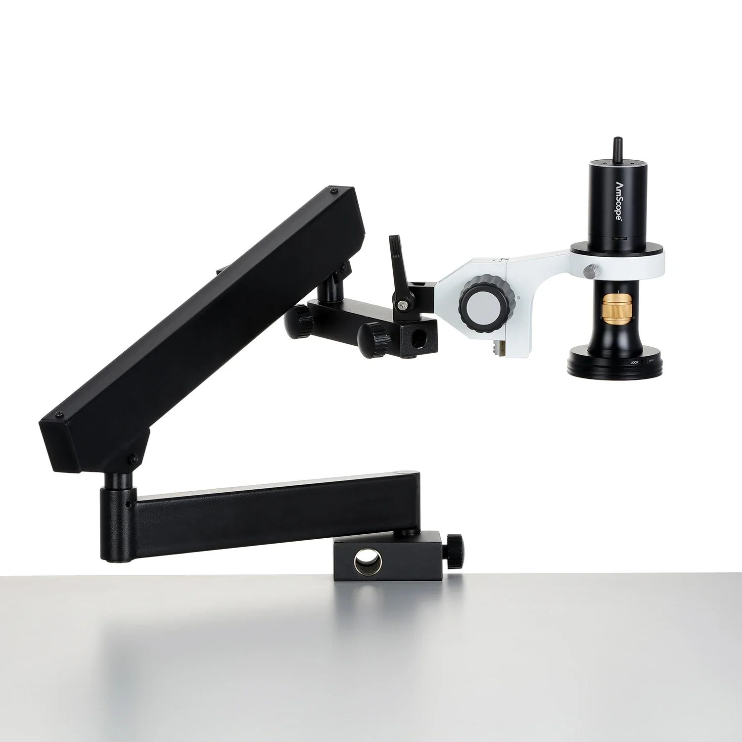 AmScope 0.7X-5.6X 1080p Wi-Fi/USB All-in-One Digital Microscope with Zoom Optics on Articulating Arm