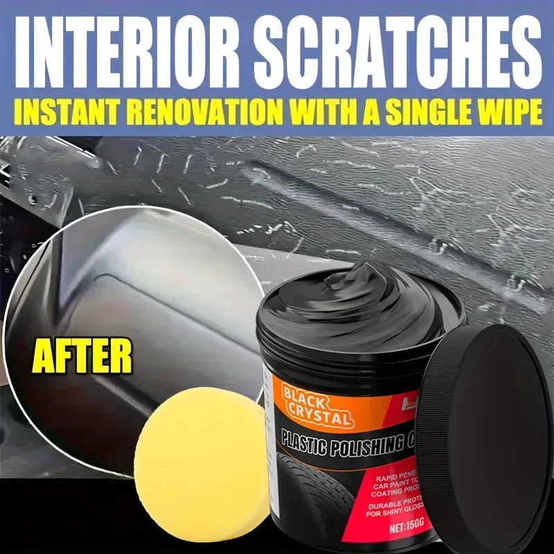 150g Plastic & Rubber Repair Paste - Black Crystal Polish for Car Scratches, Tire Shine & Interior Renewal, Anti-Aging & Fade Re image 4