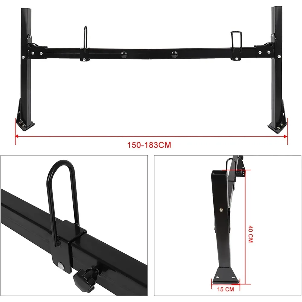 Heavy-Duty 2 Bars Van Racks Steel Utility Ladder Truck Pickup Rack Kayak Contractor Lumber Utility for Chevy Express 1996-2018