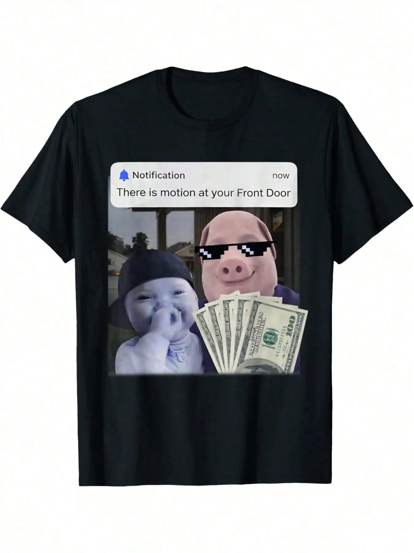 Oversize There Is Motion At Your Front Door John Pork AI Baby Meme T-Shirt