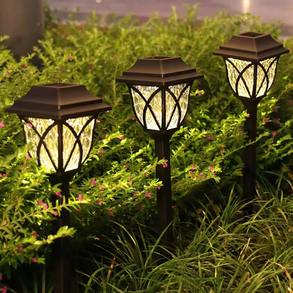 LED Solar Lawn Lights Outdoor Waterproof Garden Pathway Lamps Warm Light for Villa Courtyard Landscape Decoration Miflame