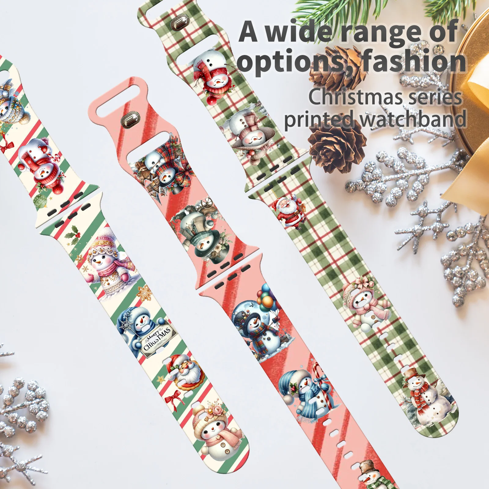 Snowy Night, Cute stars Printed Strap for Apple Watch 46mm 45mm 42mm 40mm Watchband Replaceable Bracelet for iWatch 10 9 8 Band