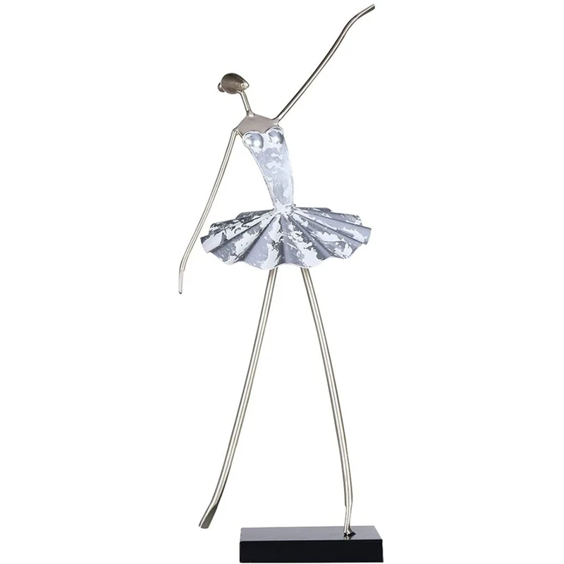 

Ballerina Statue Dancing Girl Metal Sculpture Abstract Ornament Home Living Room Dance Studio Decoration Gift