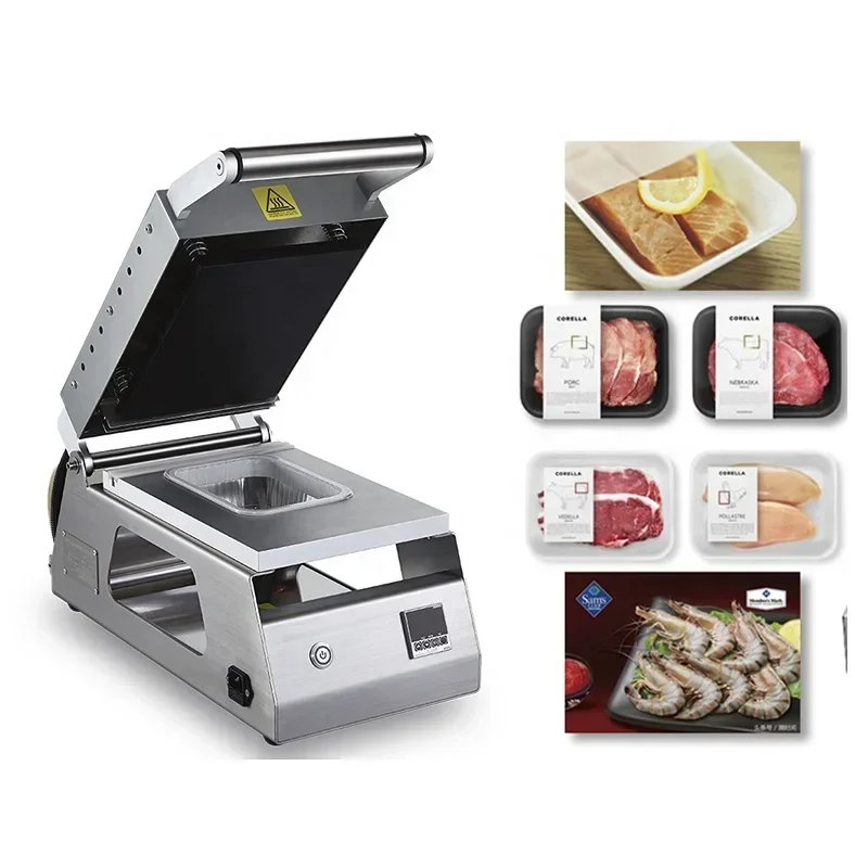 Energy-Saving Handle Fruit Meat Plastic Container Heat Sealer Manual Food Tray Sealer Packaging Machine