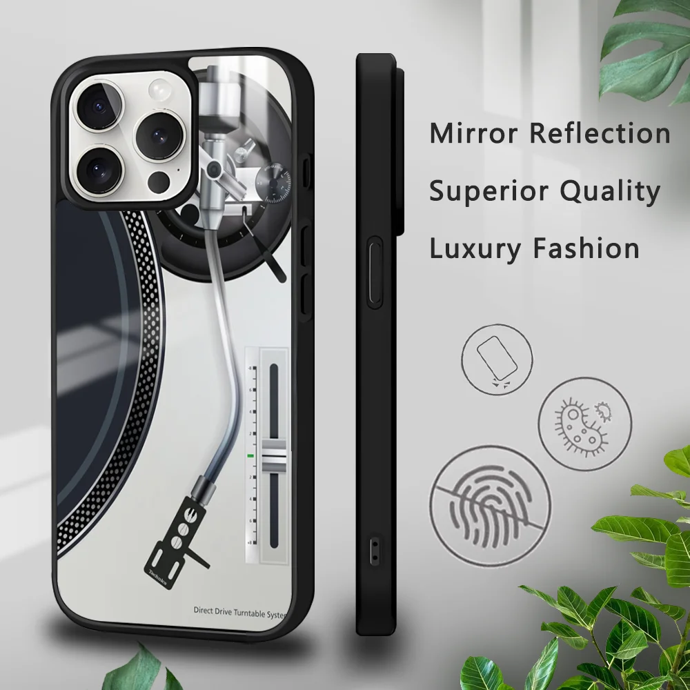 

Technics Turntables DJ Phone Case For iPhone 15 14 13 12 11 Pro Xs Max Mini XR X 7 8 Plus luxury Mirror Hard Funda