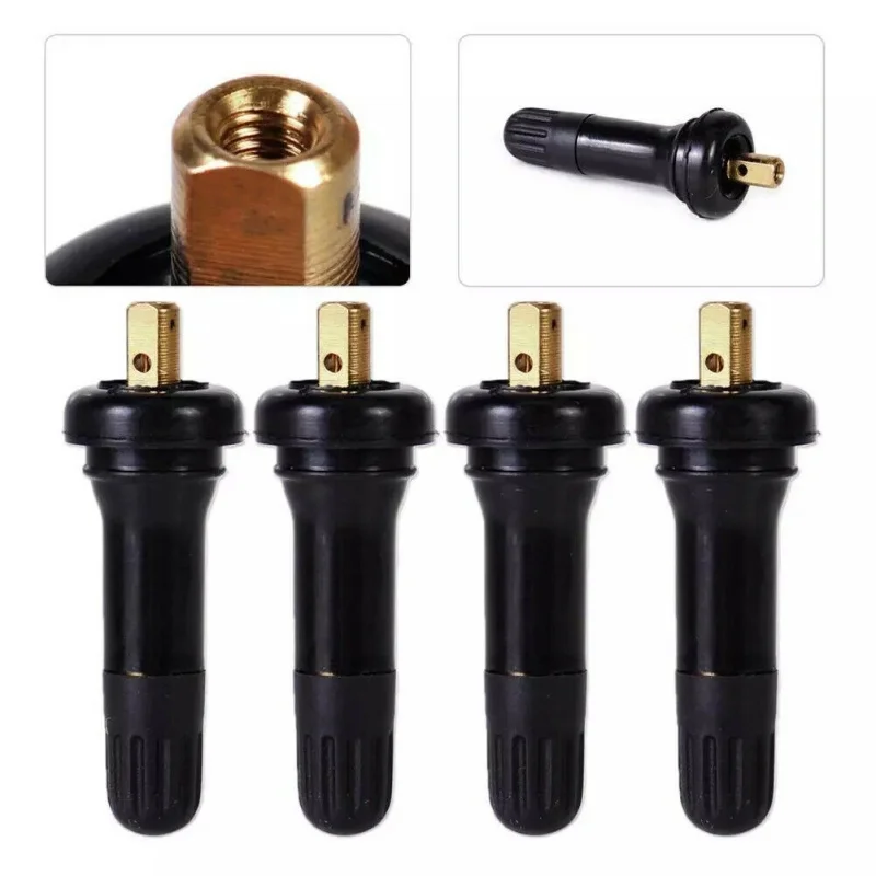 4 Pcs For GM Buick Ford Encore Cadillac Chevy Pontiac Rubber Valve Stems Tire Pressure Sensor Service Replacemen Repair Kit TPMS