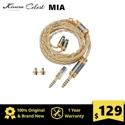 Kinera MIA Earphone Cable With 3.5mm 4.4mm Interchangeable Plugs 0.78 2pin/MMCX IEMs 6N Single Crystal Copper Silver-Plated