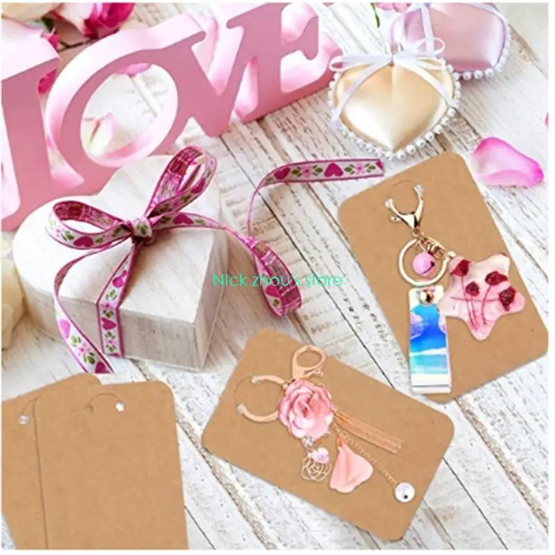 E15E القرط عرض بطاقات قلادة عرض الورق المقوى حاملات القرط العلامات لتعليق الأذن ترصيع 3 لون بطاقة العرض