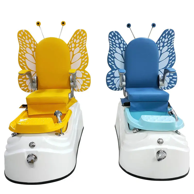 New Design Child Manicure Sofa Colorful LED Light Luxury Pink Nail Salon Pedicure Kid Spa Massage Chairs