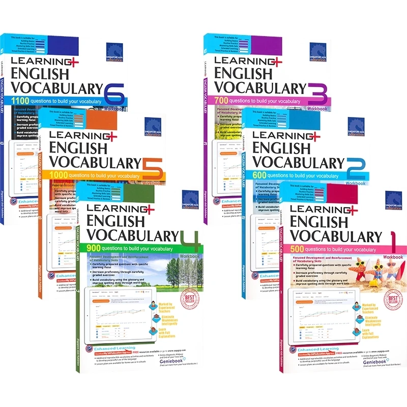 

SAP Learning English Vocabulary Practice Workbook Set Grade 1-6 Singapore Primary School Grade For 7-12Ages Early Education Book