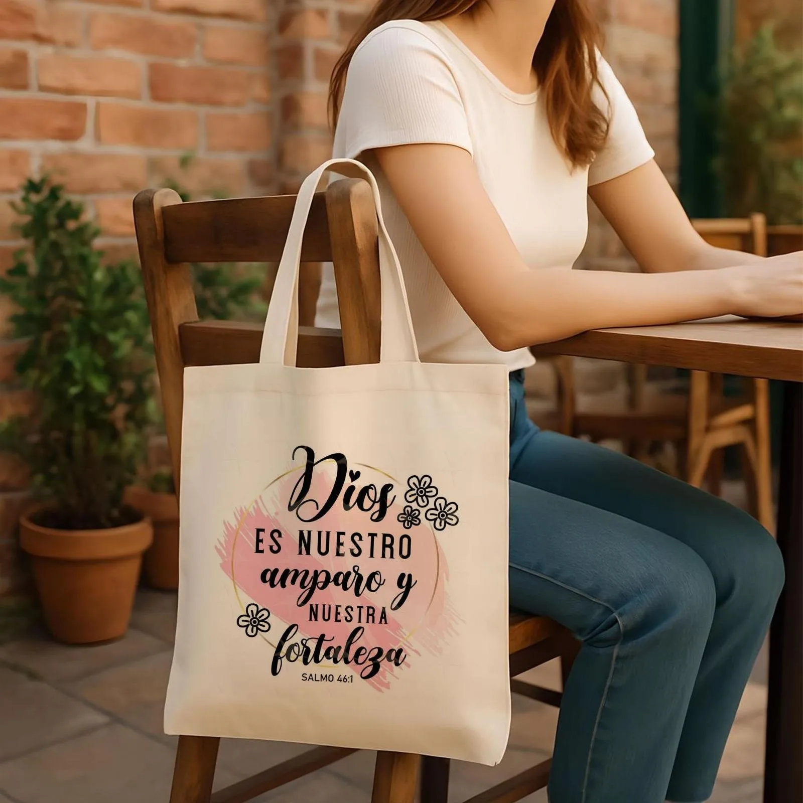 Shopping Bag Cute Shopping Bag Carrier 1 Women's Spanish Bible Verse Psalm 46:1 Handbag - Large Capacity Design with Spanish