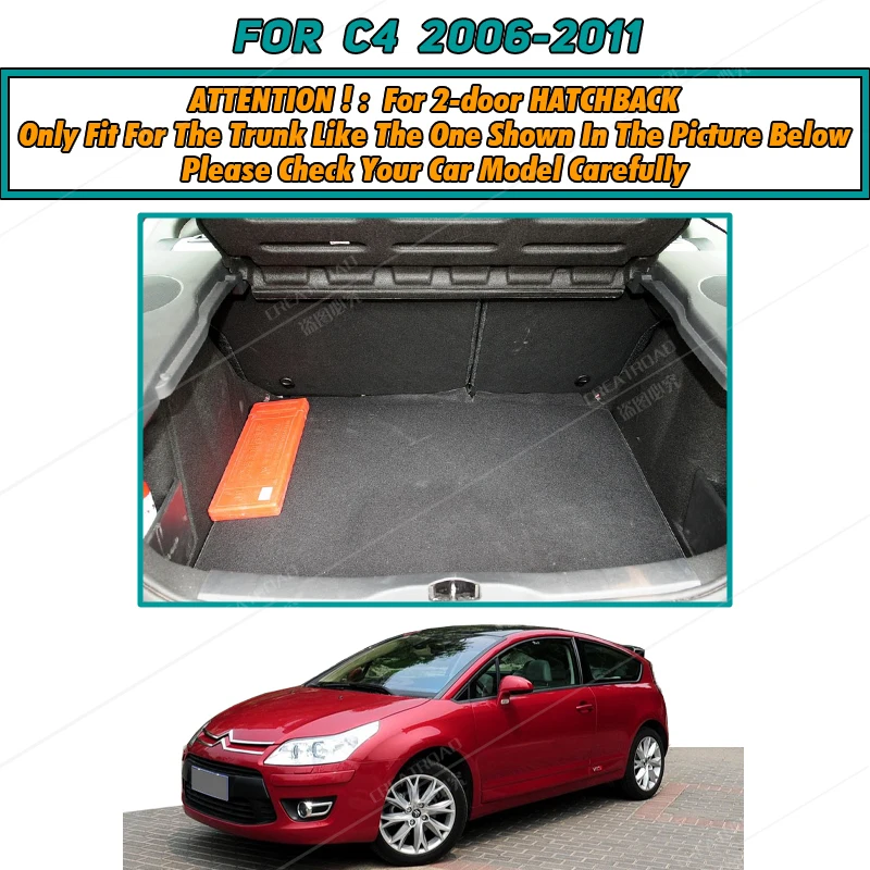 Auto Full Coverage Trunk Mat For Citroen C4 2-Door 2006-2011 10 09 08 07 Car Cover Pad  Interior Protector Accessories