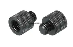 Mic Stand Adapter M10 Female to 3/8 Male for Microphone Stand Black 2 Pack