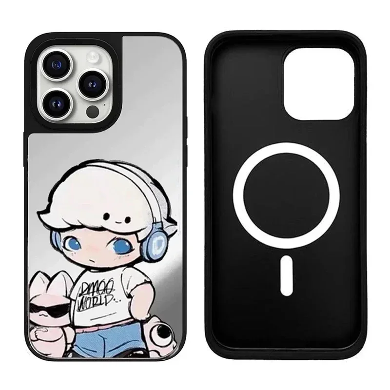 Doll Fashion iPhone 12 13 14 15 16 Pro Max Mirror Surface MagSafe Case Cover Shell