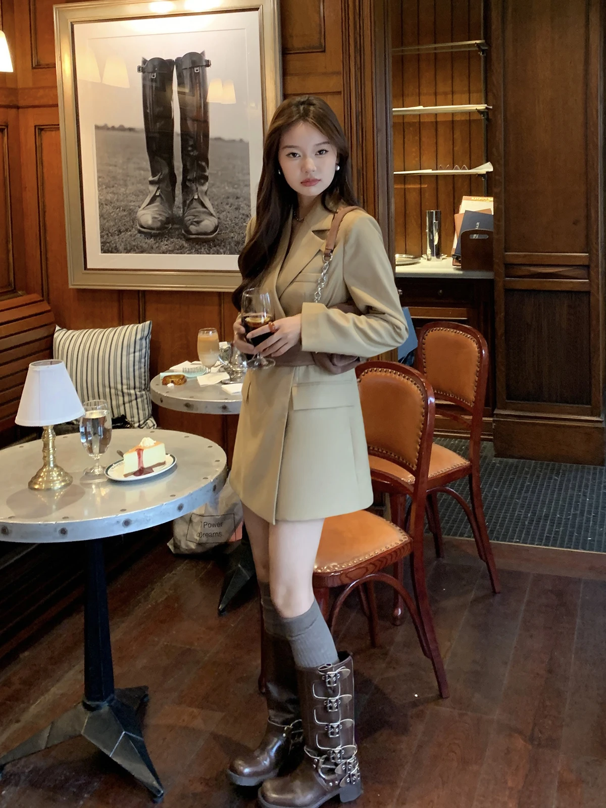 

TKIKI Women's Tailored Suit Jaet Heavy Industry Ele Personali Long Sve Faionable Workwear Casual Commute Interview