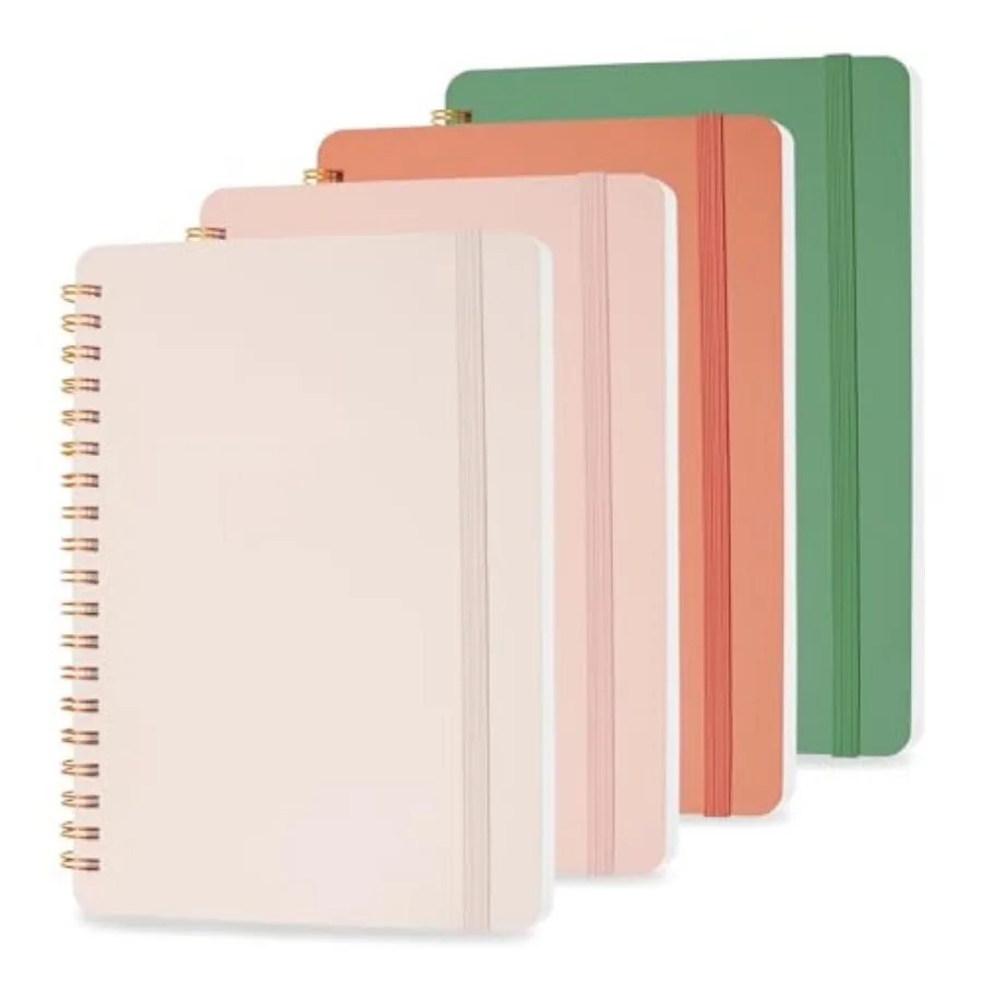

4 PCS Small Spiral Notebook, Spiral Journal Notebook, Notebooks for Work, Note Takg, School, Small Notebooks with Strap, Cute N