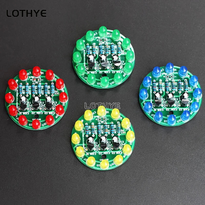 LED Round Water Lamp Production Kit DIY Electronic Kit Triode Sports Light Parts Fun Welding Skill Training Soldering Practice