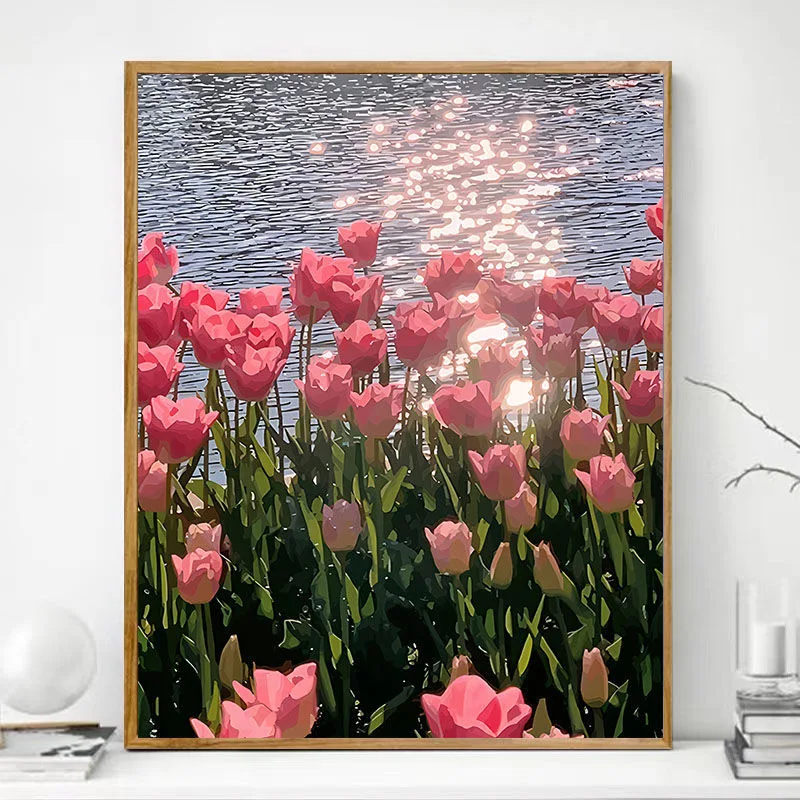 

A-0044 Desert Canyon Sunset Oil Painting, Warm Color Palette, Modern Home Decor
