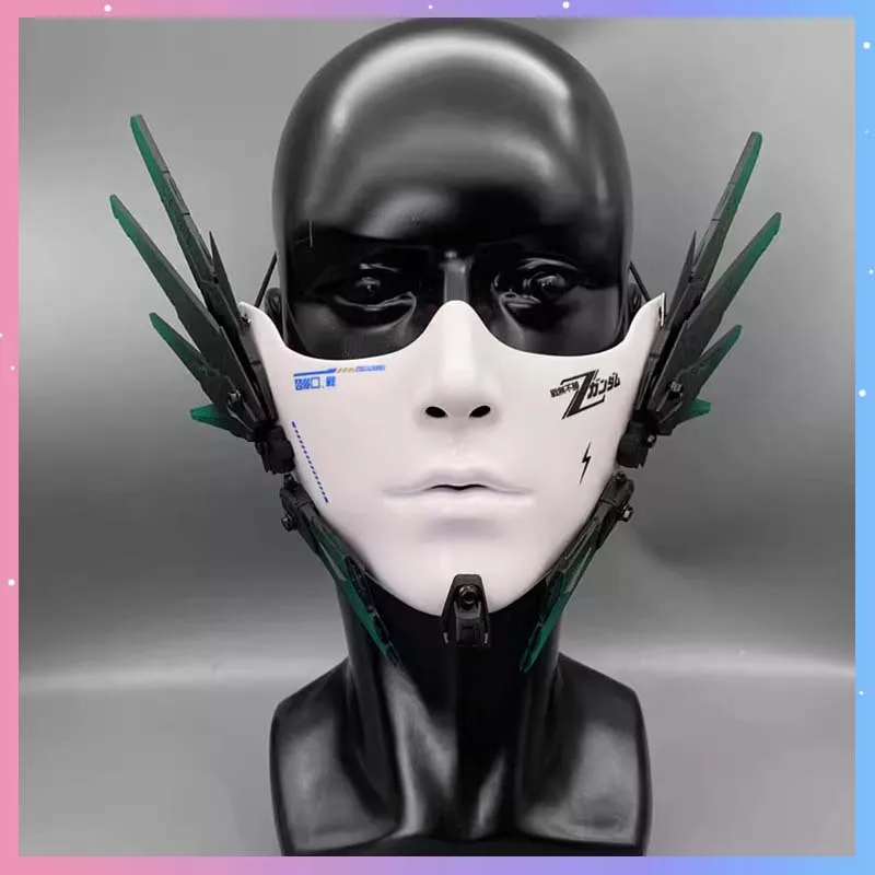 Cyber Punk Masker Met Vleugels Cosplay Mechanische Soldaat Half Gezichtsmasker Halloween Kostuums Mechanisch Masker Party Props Volwassen Gift