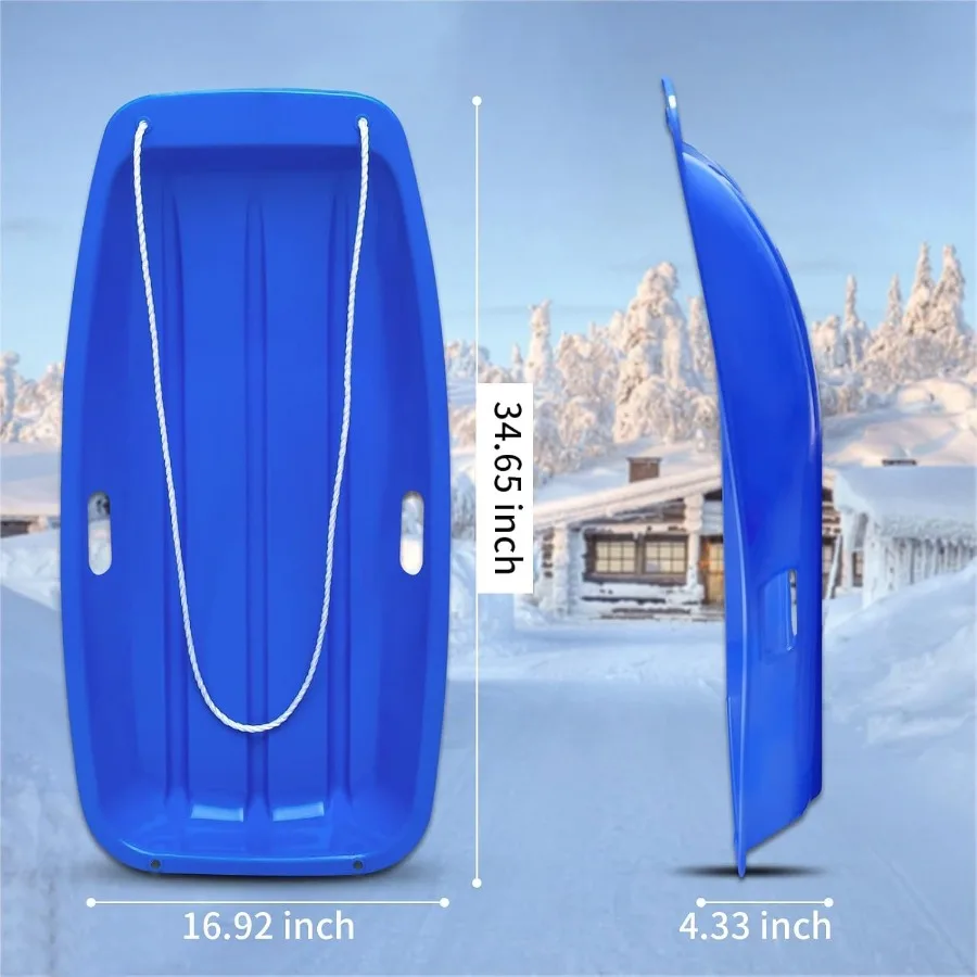 تتضمن زلاجات الثلج للأطفال والكبار بمقابض وحبال مقاومة 1-2 راكبين للتزلج في الشتاء هدية التزلج في الهواء الطلق #2