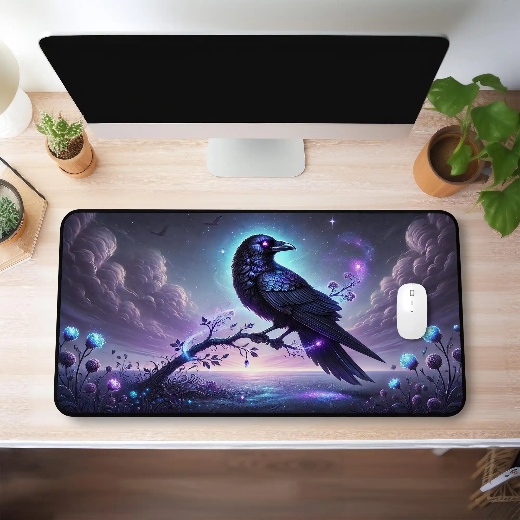 

Purple Raven Mouse Pad, Non-slip Waterproof Gaming Mouse Pad, Office Gaming Desk Decoration Mat, Perfect Gift for Friends.