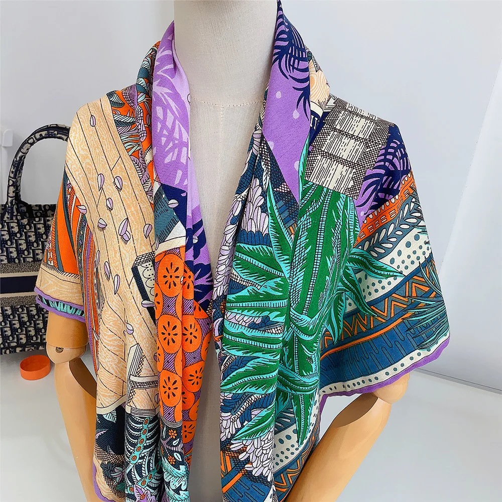 

Women's Warm Faux Silk Wool Scarf 130x130cm Smooth Elegant Large Gift Ladies Office Daily Christmas Fashion